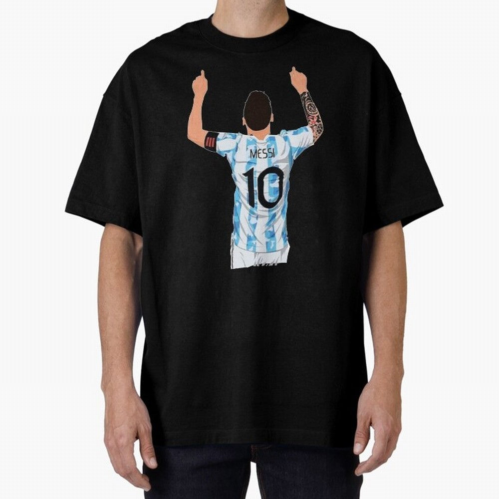 Lionel Messi Oversized T-Shirt Fuel Your Fan Pride for FIFA World Cup 2026 Spirit, Capturing Argentina and Brazil, CR7, Stadium Chants, National Pride, Trophy Dreams and Unforgettable Football Memories; Ideal for Passionate Fans Who Love Underdog