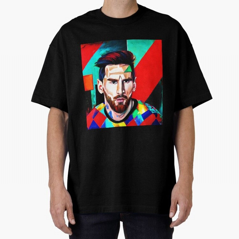 colorful Messi Oversized T-Shirt Represent the Passion of the FIFA World Cup 2026 USA Canada Mexico Journey through Messi, CR7 and Mbappe Highlights, Portugal Pride, Retro Football Energy, Iconic Rivalries, Trophy Chase Drama and Stadium