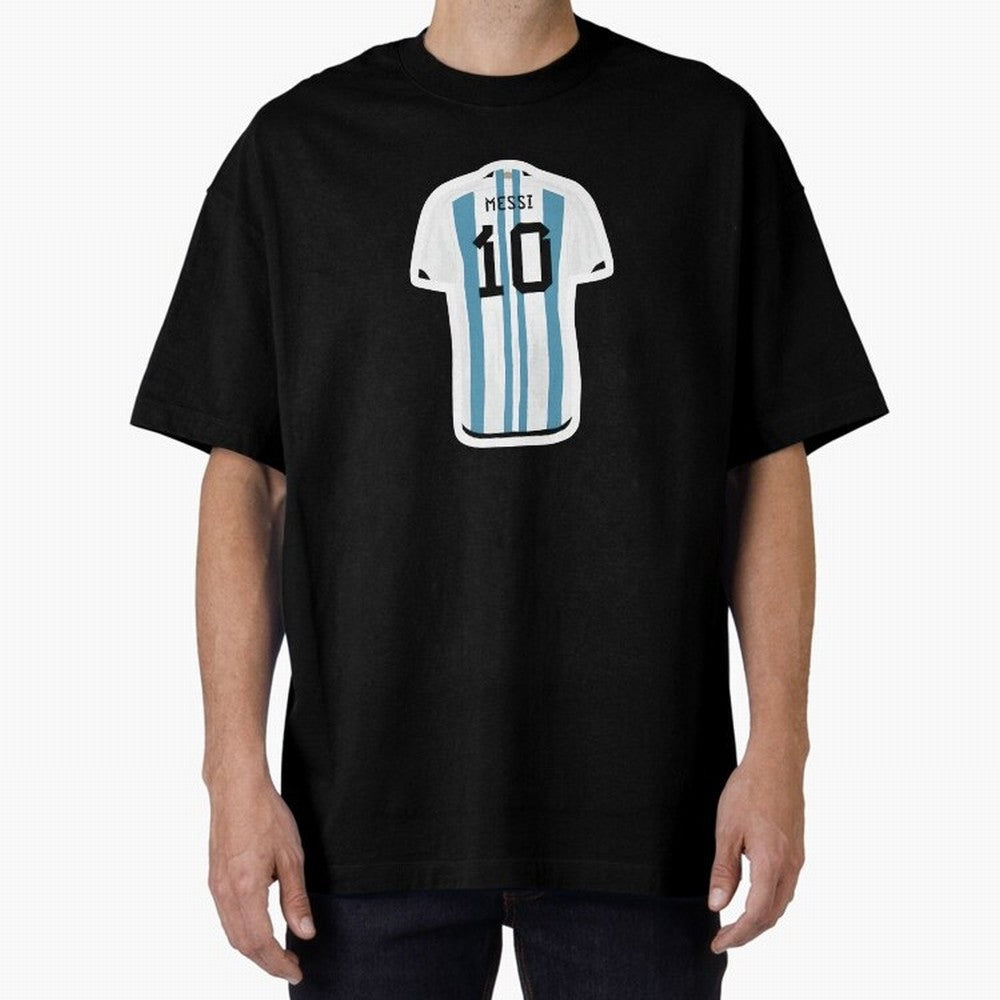 Messi Jersey Oversized T-Shirt Show Championship Spirit for Match Day Hype around FIFA World Cup 2026, Haaland and Mbappe, England, France and Netherlands, Classic Soccer Heritage, Championship Pressure, Fan Loyalty and International Pride; Ideal