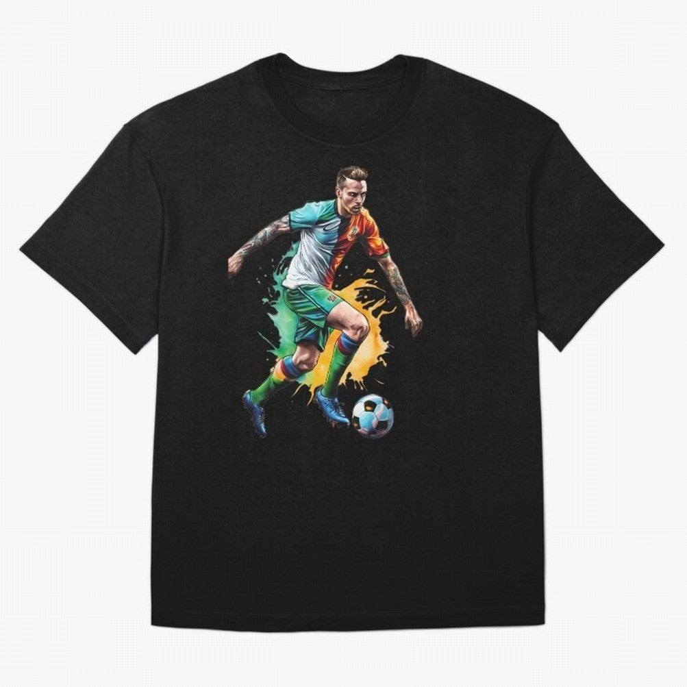 Football Soccer Art Classic T-Shirt Support FIFA World Cup 2026 Group Stage with Messi, Neymar and Mbappe, England Energy, Champion Mindset, Group Stage Buzz, Knockout Tension and Passionate Fan Culture; Perfect for People Who Love Argentina,