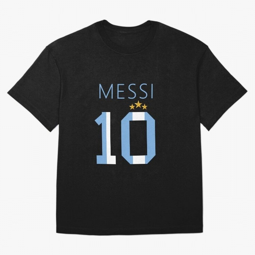 Messi argentina number 10 with 3 stars ver 1 Classic T-Shirt Mark Global Football Passion for FIFA World Cup 2026, Made for Messi, Neymar and Mbappe, France and Portugal, Sports Nostalgia, International Competition, Famous Players and Unforgettable
