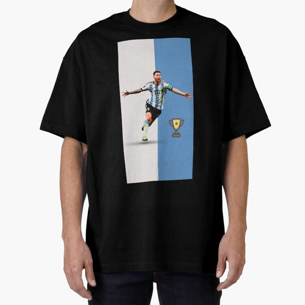 World Cup /Lional Messi/football, soccer Oversized T-Shirt Celebrate the FIFA World Cup 2026 Journey through Mbappe Highlights, Portugal, Spain and Germany Pride, Football History, Final Match Energy, Crowd Noise and Once in a Lifetime Moments;