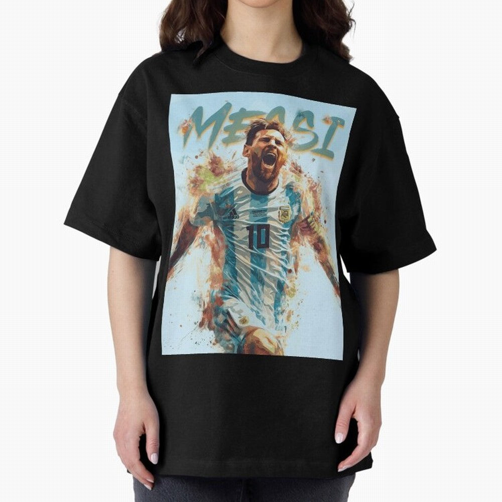 Messi Pop Art Portrait Classic T-Shirt Remember Global Football Passion for FIFA World Cup 2026 USA Canada Mexico, with Cristiano Ronaldo, Spain and Netherlands, Football Passion, Legendary Performances, Festival Vibes and Supporter Community;