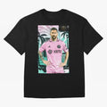 Messi Pop Art Portrait Oversized T-Shirt Bring a Champion Mindset to FIFA World Cup 2026 for Fans of Cristiano Ronaldo, Haaland and CR7 and Spain and Netherlands, Bringing Sports Nostalgia, International Competition, Famous Players and