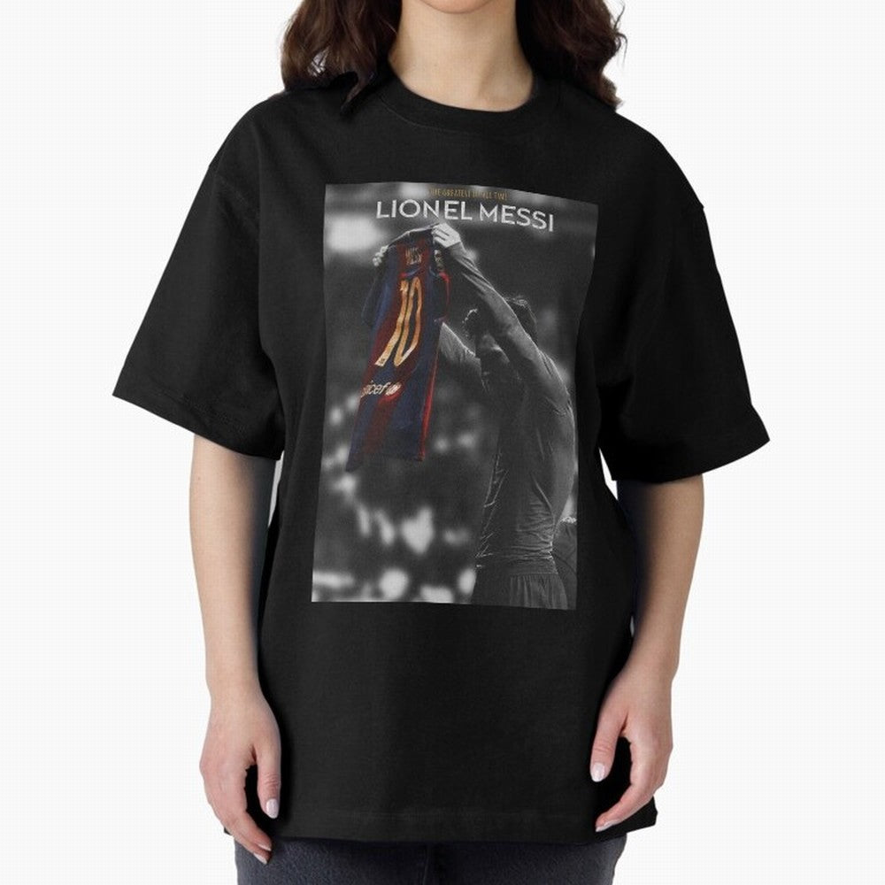 Lionel Messi GOAT Boxy T-Shirt Celebrate the Biggest Stage of FIFA World Cup 2026 USA Canada Mexico for Fans of CR7 and Messi and England, Bringing Championship Spirit, Famous Goals, Roaring Crowds and International Football Unity; Perfect for