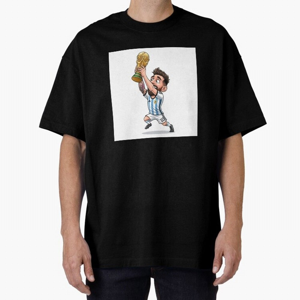 Lionel Messi Oversized T-Shirt Honor Champions and Dreams in FIFA World Cup 2026 Highlighting Messi, Neymar and Mbappe, France and Portugal Energy, Fan Favorite Moments, National Team Passion, Big Match Drama and Soccer History; Great for