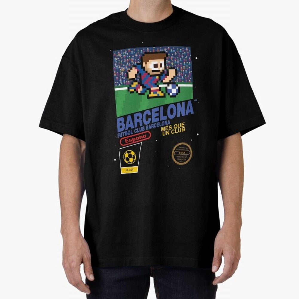 FC Barcelona (8-bit Football / Soccer Videogame Cart) Essential T-Shirt Bring World Football Passion into FIFA World Cup 2026 USA Canada Mexico Spirit, Filled with Portugal, Spain and Germany, Messi, CR7 and Mbappe, Tournament Hype, Historic