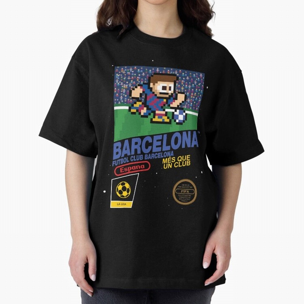 FC Barcelona (8-bit Football / Soccer Videogame Cart) Essential T-Shirt Bring World Football Passion into FIFA World Cup 2026 USA Canada Mexico Spirit, Filled with Portugal, Spain and Germany, Messi, CR7 and Mbappe, Tournament Hype, Historic
