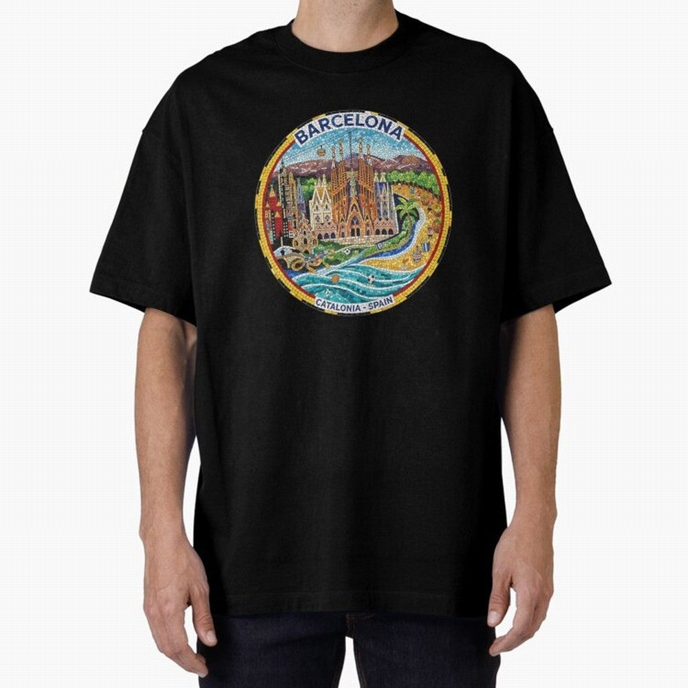 BARCELONA Oversized T-Shirt Cheer for FIFA World Cup 2026 Group Stage Spirit, with England, Cristiano Ronaldo, Stadium Memories, Football Loyalty, International Chants and Championship Tradition; Great for Watch Parties, Sports Bars, Family Nights,