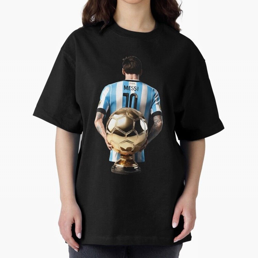 Soccer football lionel messi Barcellona Argentina illustration Oversized T-Shirt Share Match Day Hype around FIFA World Cup 2026 USA Canada Mexico, Mbappe and Neymar, Portugal, Spain and Germany, Game Day Rituals, Football Legends, Country Pride