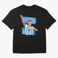 Messi Singing with Crowd World Cup 2022 Oversized T-Shirt Honor the Football Icons of the FIFA World Cup 2026 USA Canada Mexico Journey through Messi, Neymar and Mbappe Highlights, England Pride, Worldwide Fan Energy, Dramatic Goals, Stadium Lights