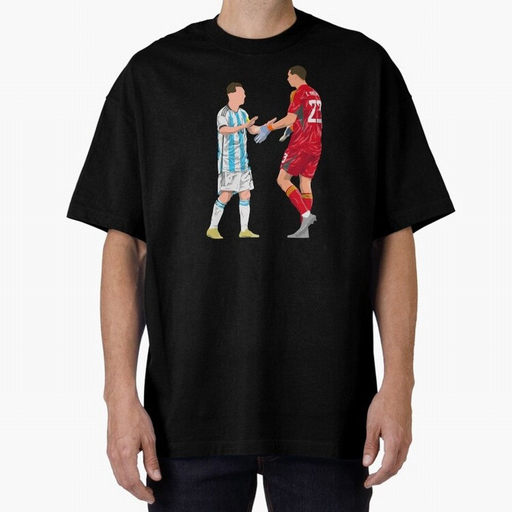 Messi and Martinez Celebrates World Cup 2022 Oversized T-Shirt Follow the Road to the FIFA World Cup 2026 USA Canada Mexico Journey through Cristiano Ronaldo, Haaland and CR7 Highlights, Argentina, France and Brazil Pride, Football Festival