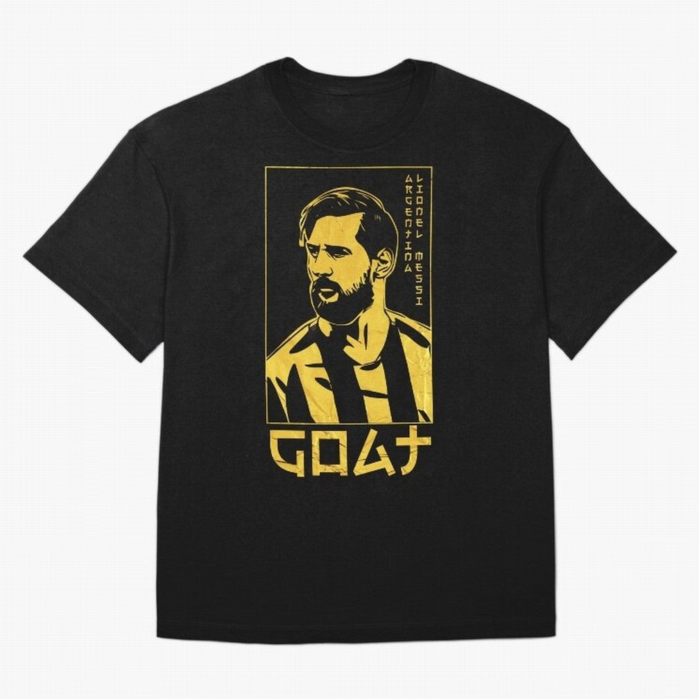 Lionel Messi Golden Style Portrait art illustration Classic T-Shirt Bring FIFA World Cup 2026 USA Canada Mexico Spirit, Made for England, Haaland, Vintage Soccer Flavor, Modern Football Stars, National Flags and Final Night Emotion; Made for