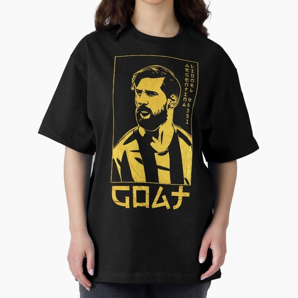 Lionel Messi Golden Style Portrait art illustration Classic T-Shirt Bring FIFA World Cup 2026 USA Canada Mexico Spirit, Made for England, Haaland, Vintage Soccer Flavor, Modern Football Stars, National Flags and Final Night Emotion; Made for