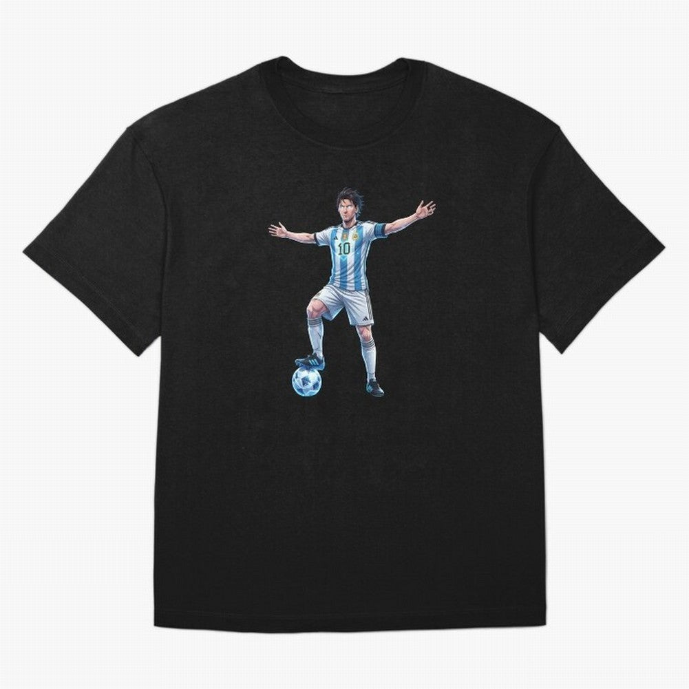 The GOAT | Anime style Classic T-Shirt Carry National Pride through Global Football Passion for FIFA World Cup 2026 USA Canada Mexico, Inspired by CR7 and Messi, Brazil, Retro Football Energy, Iconic Rivalries, Trophy Chase Drama and Stadium