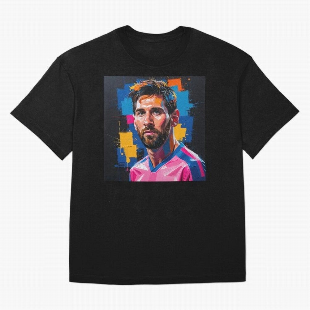 Vibrant Artistic Portrait of Lionel Messi (GOAT) - Digital painting (Version 4) Classic T-Shirt Show Fan Pride Across FIFA World Cup 2026 for Fans of Messi and Cristiano Ronaldo and Brazil, Bringing Classic Soccer Heritage, Championship Pressure,