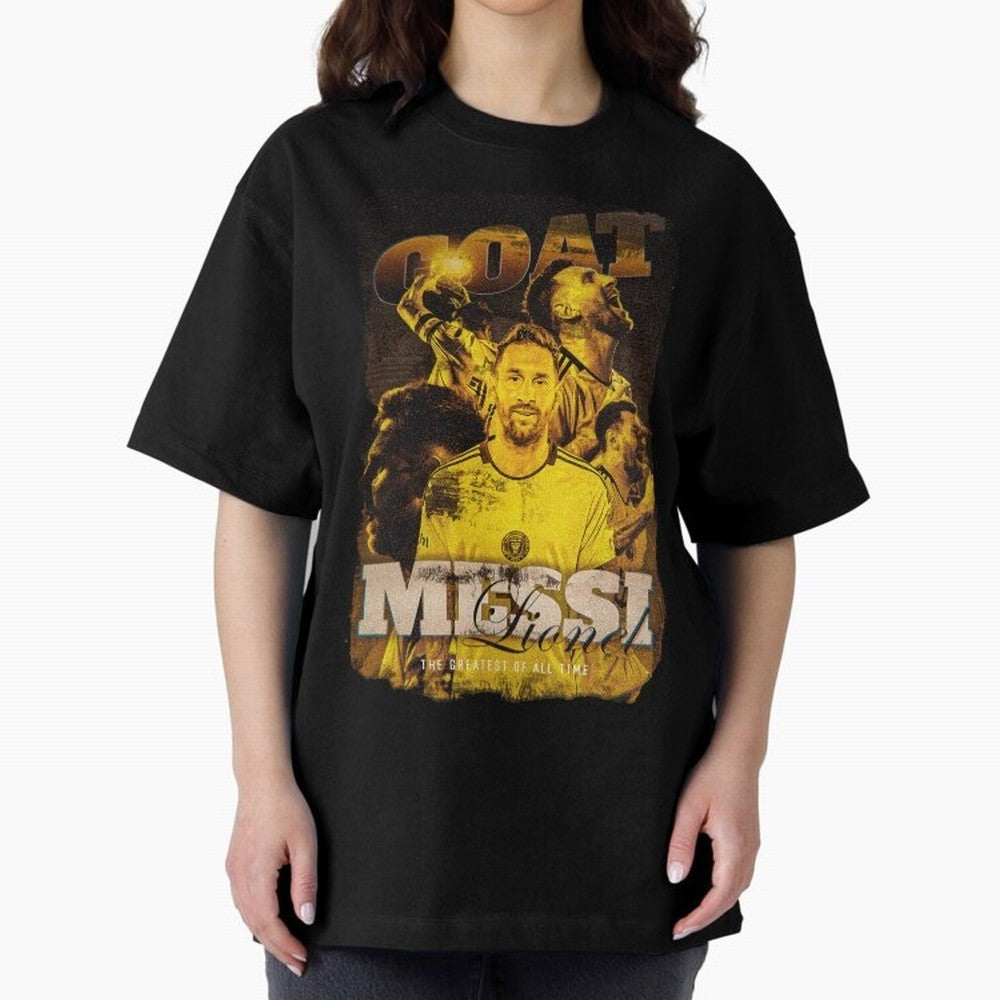 Messi The GOAT Oversized T-Shirt Bring FIFA World Cup 2026 USA Canada Mexico Capturing Messi, Argentina, France and Brazil Energy, Football Passion, Legendary Performances, Festival Vibes and Supporter Community; Created for Match Day Parties,