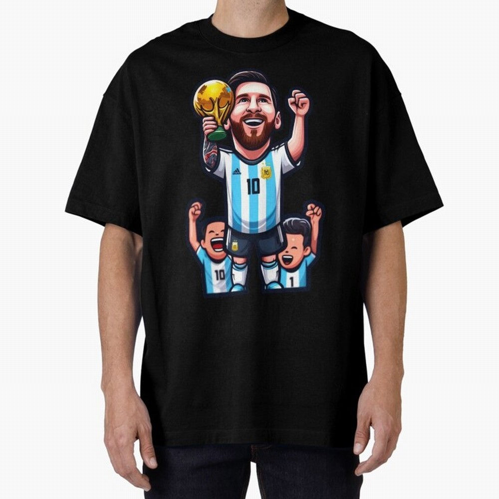 Lionel Messi Digital Print on T-Shirt Classic T-Shirt Celebrate National Team Dreams in the FIFA World Cup 2026 Group Stage Journey through CR7 and Messi Highlights, England and Germany Pride, Champion Mindset, Group Stage Buzz, Knockout Tension