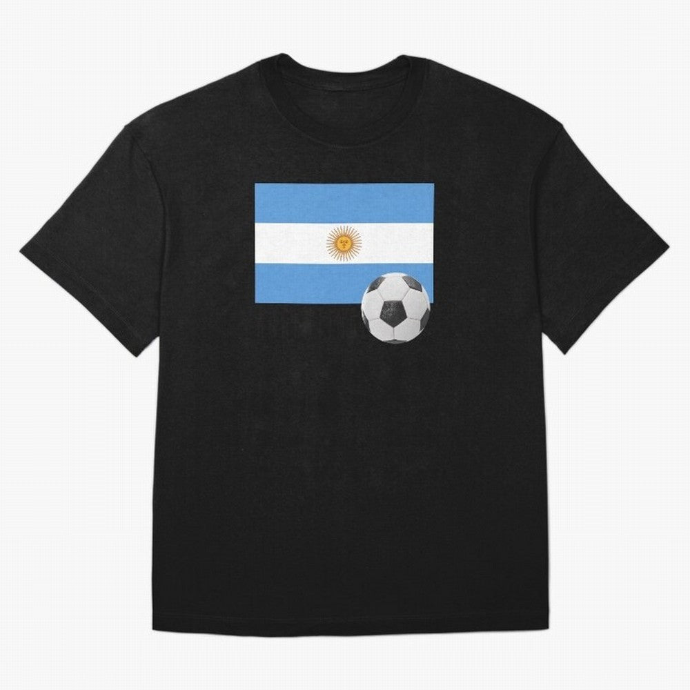 Flag of Argentina with a Football Oversized T-Shirt Represent Football Lovers during FIFA World Cup 2026 Built around Messi, Germany Energy, Tournament Hype, Historic Matchups, Family Viewing Parties and Global Sports Pride; Ideal for Football