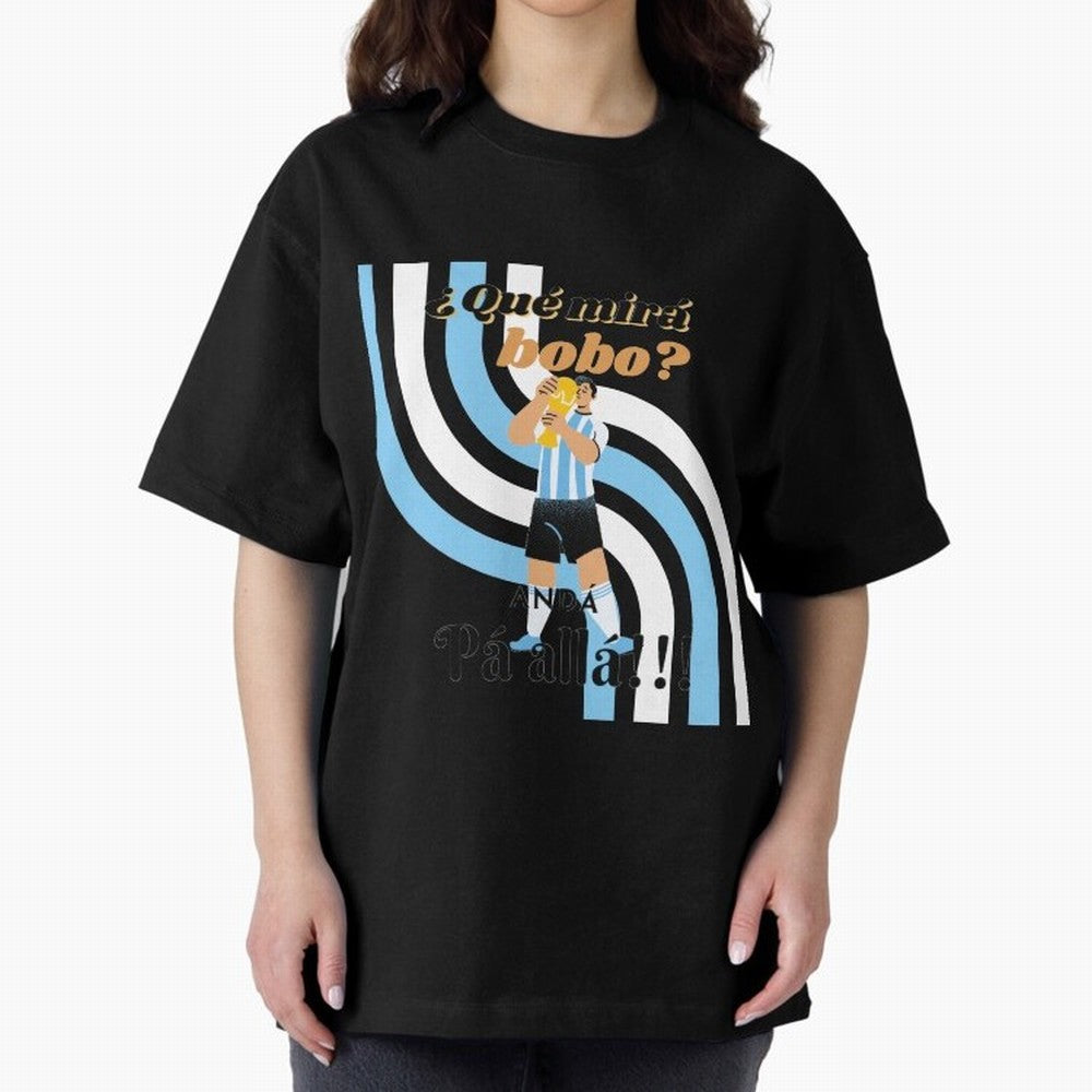 Vintage Messi Argentina Que Mira Bobo Oversized T-Shirt Live the Energy of the FIFA World Cup 2026 Group Stage Journey through Haaland and Mbappe Highlights, Brazil, Portugal and Argentina Pride, Fan Favorite Moments, National Team Passion, Big