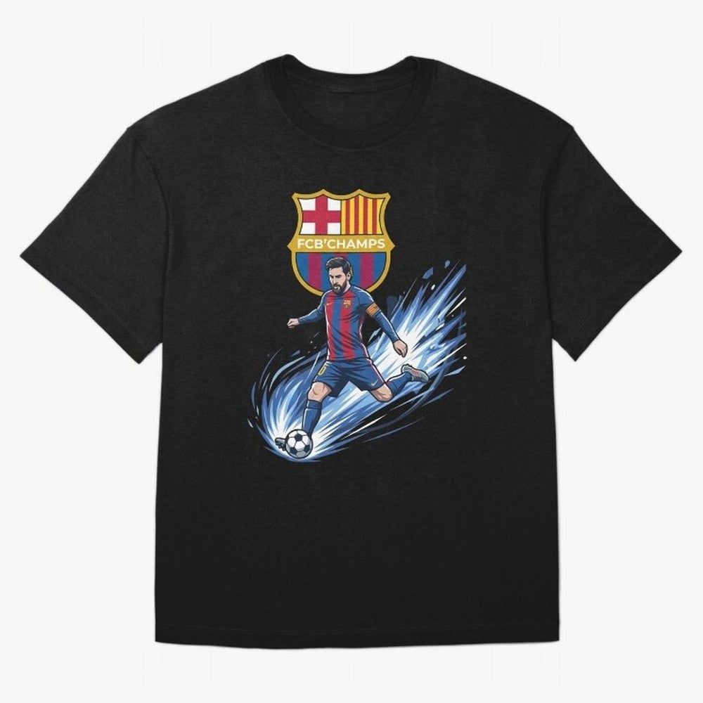 FC Barcelona Champs - The Goat Edition Oversized T-Shirt Back the Journey through FIFA World Cup 2026 USA Canada Mexico Built around Mbappe and Neymar, Brazil, Portugal and Argentina Energy, Champion Mindset, Group Stage Buzz, Knockout Tension and