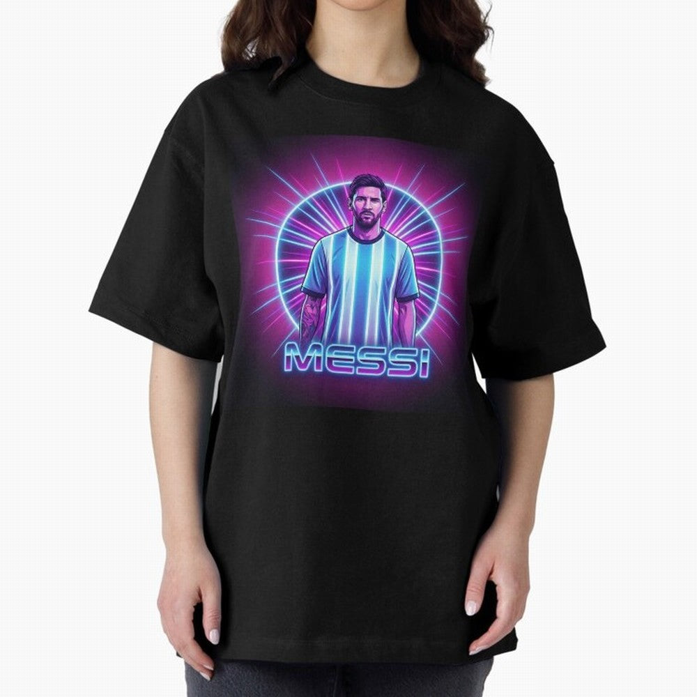 ?Argentina Football Legend Messi Cyberpunk Retro Futurist Design (Version 4) Classic T-Shirt Fuel the FIFA World Cup 2026 Journey through Messi, Neymar and Mbappe Highlights, Spain Pride, Game Day Rituals, Football Legends, Country Pride and the
