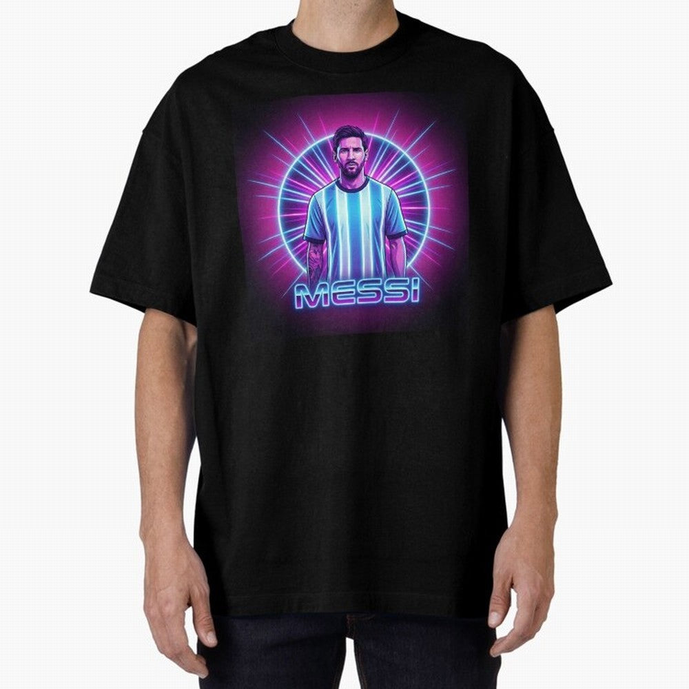 ?Argentina Football Legend Messi Cyberpunk Retro Futurist Design (Version 4) Classic T-Shirt Fuel the FIFA World Cup 2026 Journey through Messi, Neymar and Mbappe Highlights, Spain Pride, Game Day Rituals, Football Legends, Country Pride and the