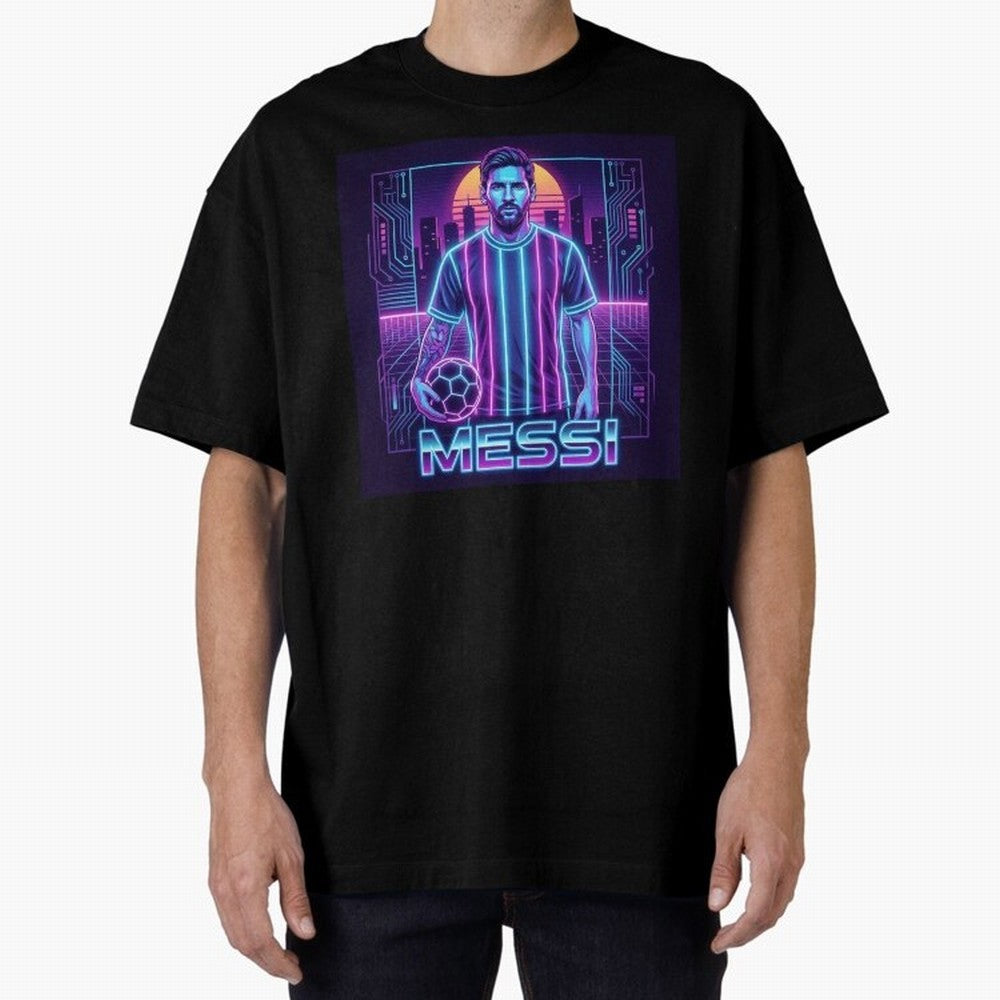 ?Argentina Football Legend Messi Cyberpunk Retro Futurist Design (Version 3) Classic T-Shirt Make Your Look Match Match Day Hype around FIFA World Cup 2026, CR7, Argentina, Football History, Final Match Energy, Crowd Noise and Once in a Lifetime