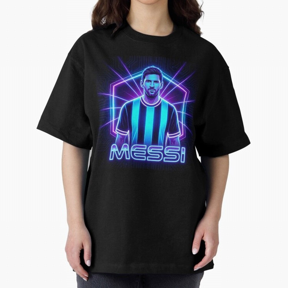 ?Argentina Football Legend Messi Cyberpunk Retro Futurist Design (Version 2) Classic T-Shirt Turn Football Passion into FIFA World Cup 2026 Group Stage Spirit, Made for Germany, Neymar, Haaland and Cristiano Ronaldo, Stadium Chants, National Pride,