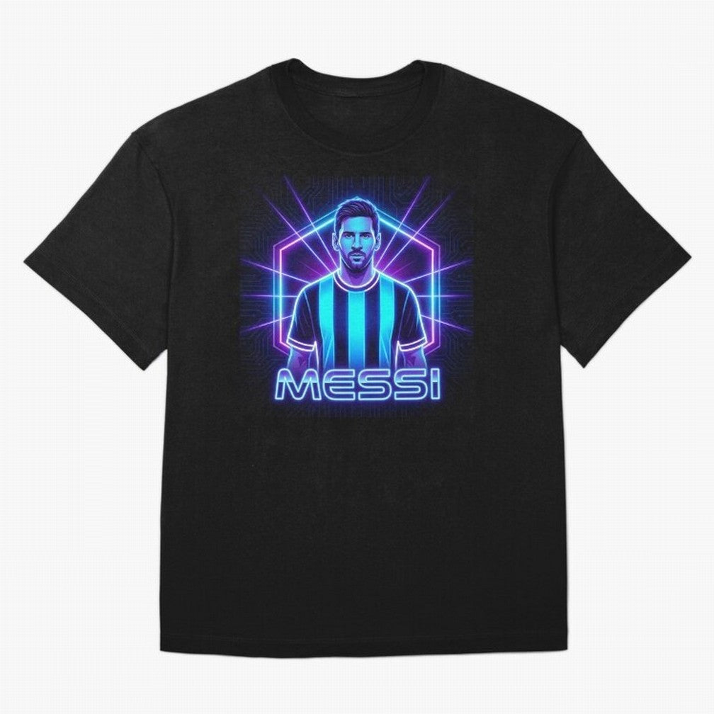 ?Argentina Football Legend Messi Cyberpunk Retro Futurist Design (Version 2) Classic T-Shirt Turn Football Passion into FIFA World Cup 2026 Group Stage Spirit, Made for Germany, Neymar, Haaland and Cristiano Ronaldo, Stadium Chants, National Pride,