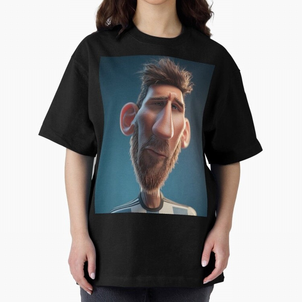 Lionel Messi Funny Soccer Cartoon Football Star Oversized T-Shirt Get Ready for the FIFA World Cup 2026 Group Stage Journey through Neymar Highlights, Germany Pride, Stadium Memories, Football Loyalty, International Chants and Championship