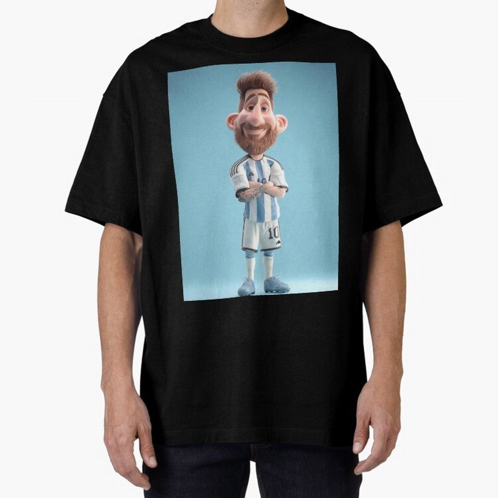 Lionel Messi Soccer Caricature Cartoon Football Legend Classic T-Shirt Make Memories around FIFA World Cup 2026 USA Canada Mexico for Fans of Messi and Argentina, Bringing Worldwide Fan Energy, Dramatic Goals, Stadium Lights and Championship