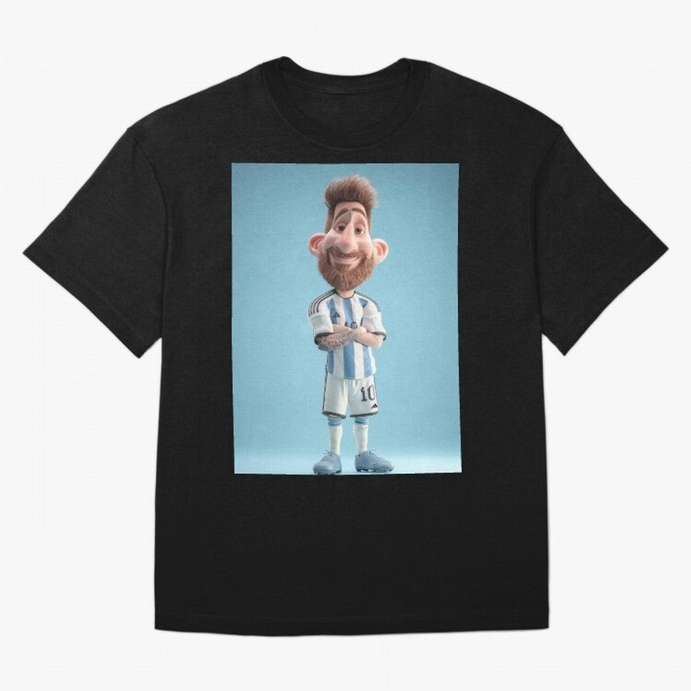Lionel Messi Soccer Caricature Cartoon Football Legend Classic T-Shirt Make Memories around FIFA World Cup 2026 USA Canada Mexico for Fans of Messi and Argentina, Bringing Worldwide Fan Energy, Dramatic Goals, Stadium Lights and Championship