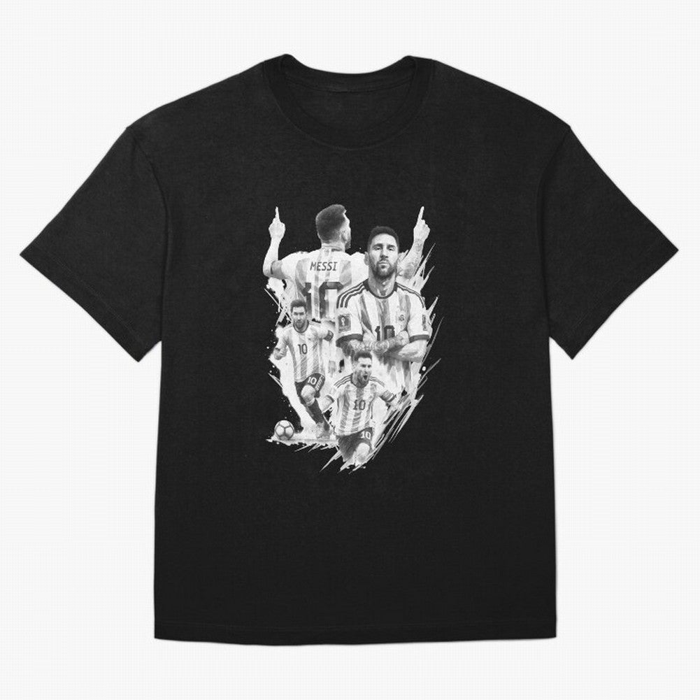 BLACK WHITE Lionel Messi watercolor illustration Classic T-Shirt Join Supporters Worldwide for FIFA World Cup 2026 USA Canada Mexico with Cristiano Ronaldo, England and Germany Energy, Global Supporter Spirit, Legendary Goals, National Colors and