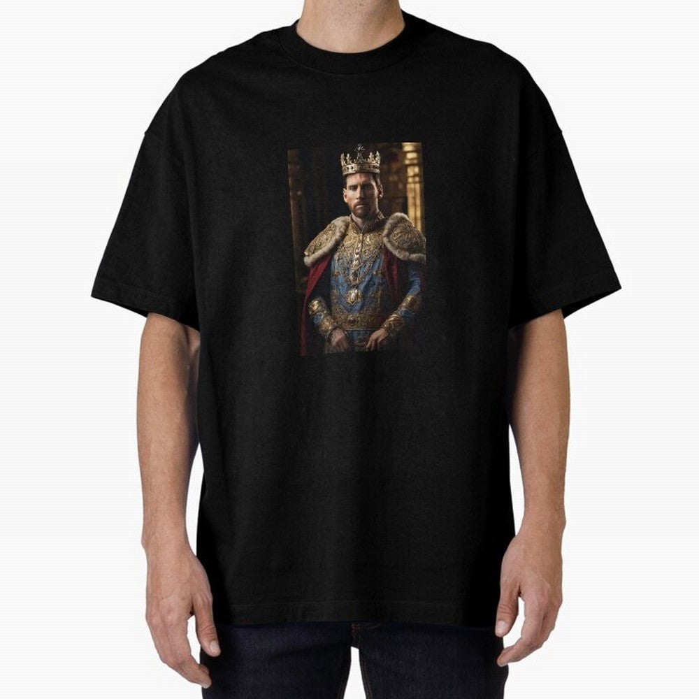 Lionel Messi, the king Oversized T-Shirt Bring Global Tournament Vibes to Match Day Hype around FIFA World Cup 2026, CR7 and Messi, Brazil, Match Day Excitement, Supporter Culture, Golden Goals and Global Football Passion; Made for Die Hard
