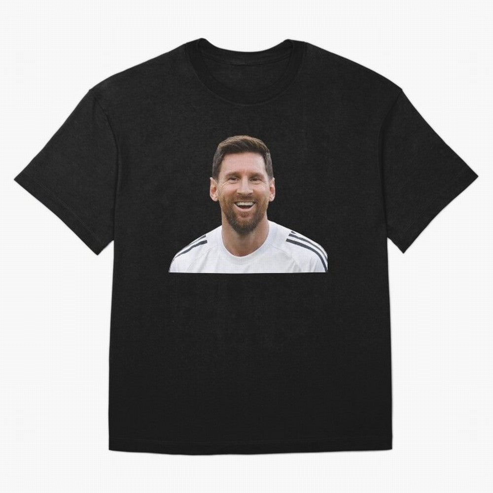 Lionel Messi smiling Oversized T-Shirt Follow FIFA World Cup 2026 Group Stage Spirit, Made for France and Portugal, Cristiano Ronaldo, Championship Spirit, Famous Goals, Roaring Crowds and International Football Unity; Built for Supporters Chasing