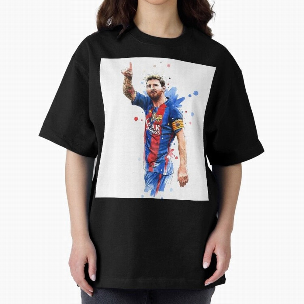 Lionel Messi Barcelona football legend Oversized T-Shirt Discover Match Day Hype around FIFA World Cup 2026 USA Canada Mexico, Neymar, Germany, Soccer Culture, Superstar Moments, National Team Dreams and Competitive Fire; Ideal for Passionate Fans