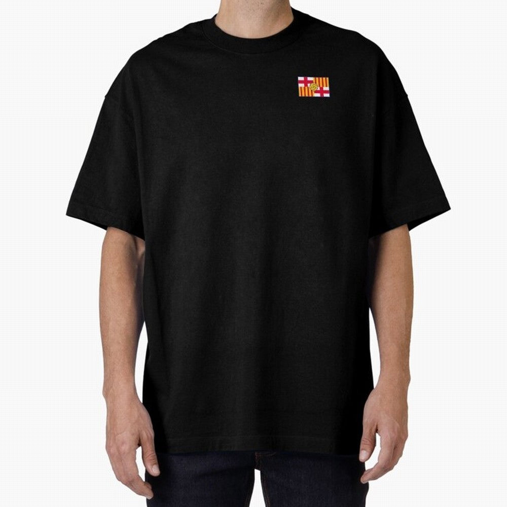 Vintage Catalan Football Heritage Flag Oversized T-Shirt Feel the Heartbeat of FIFA World Cup 2026 Group Stage for Fans of Neymar and Spain and Netherlands, Bringing Worldwide Fan Energy, Dramatic Goals, Stadium Lights and Championship