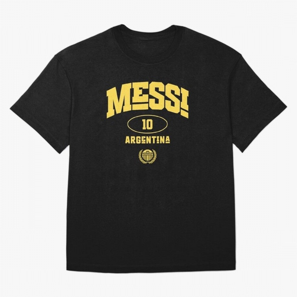Messi 10: Yellow Text Soccer Legend T-shirt Active T-Shirt Follow FIFA World Cup 2026 USA Canada Mexico Spirit, with Portugal, CR7, Sports Nostalgia, International Competition, Famous Players and Unforgettable Victories; Perfect for People Who Love