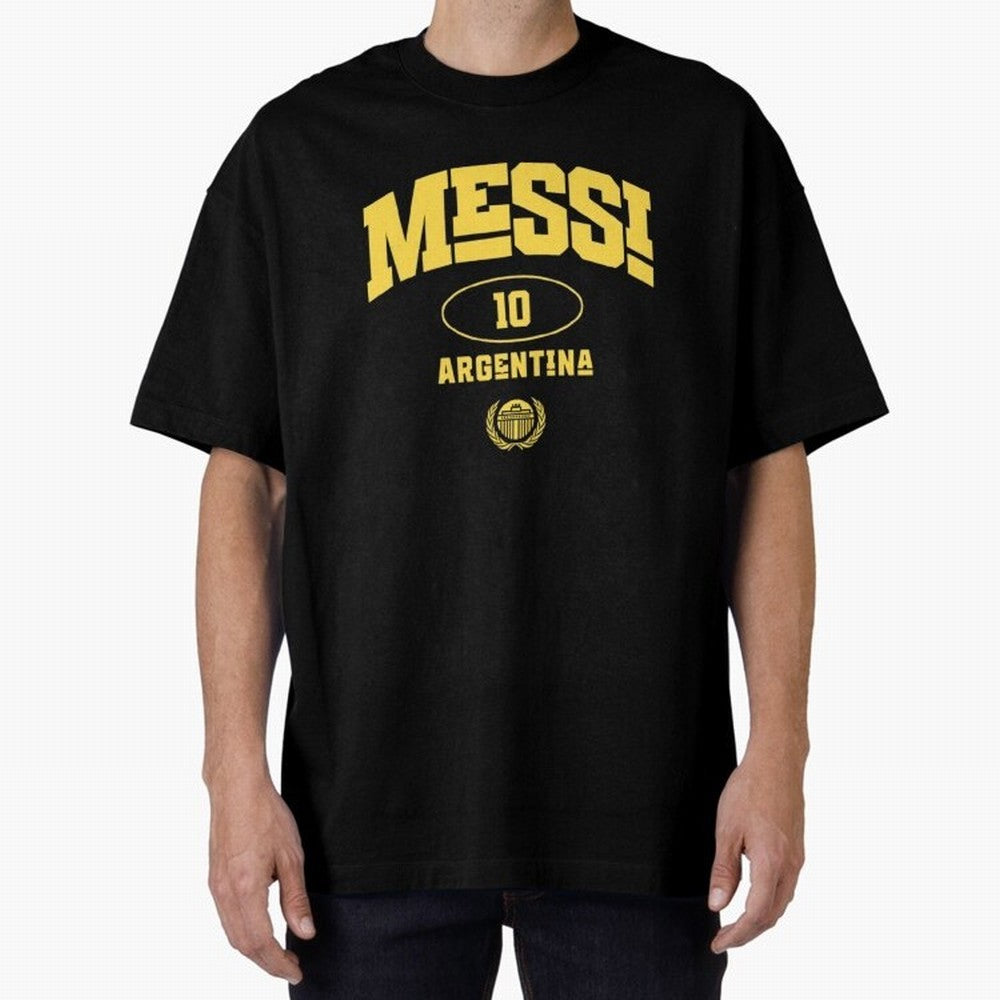 Messi 10: Yellow Text Soccer Legend T-shirt Active T-Shirt Follow FIFA World Cup 2026 USA Canada Mexico Spirit, with Portugal, CR7, Sports Nostalgia, International Competition, Famous Players and Unforgettable Victories; Perfect for People Who Love