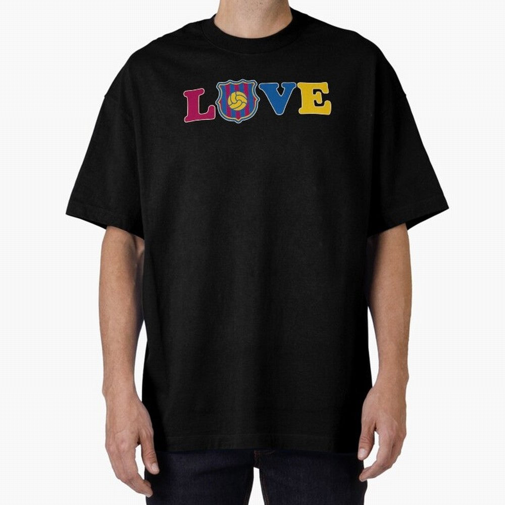 Love Barcelona Oversized T-Shirt Relive Match Day Hype around FIFA World Cup 2026 Group Stage, CR7 and Messi, Portugal, Goal Celebration Energy, Supporter Heritage, Football Icons and Worldwide Tournament Joy; Perfect for Supporters Who Want Bold