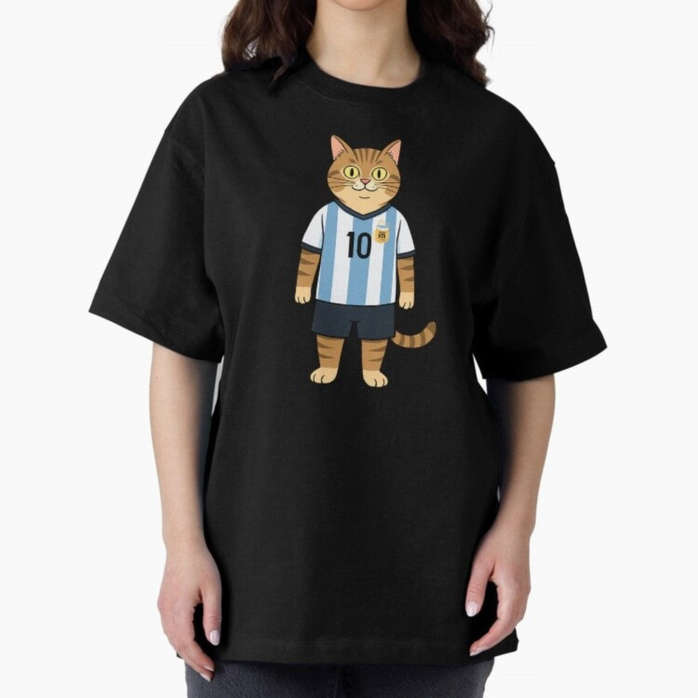 Lionel the Soccer Cat Oversized T-Shirt Fuel Your Fan Pride for the FIFA World Cup 2026 Journey through Neymar Highlights, Brazil Pride, Global Supporter Spirit, Legendary Goals, National Colors and Tournament Celebration; Perfect for Fans,