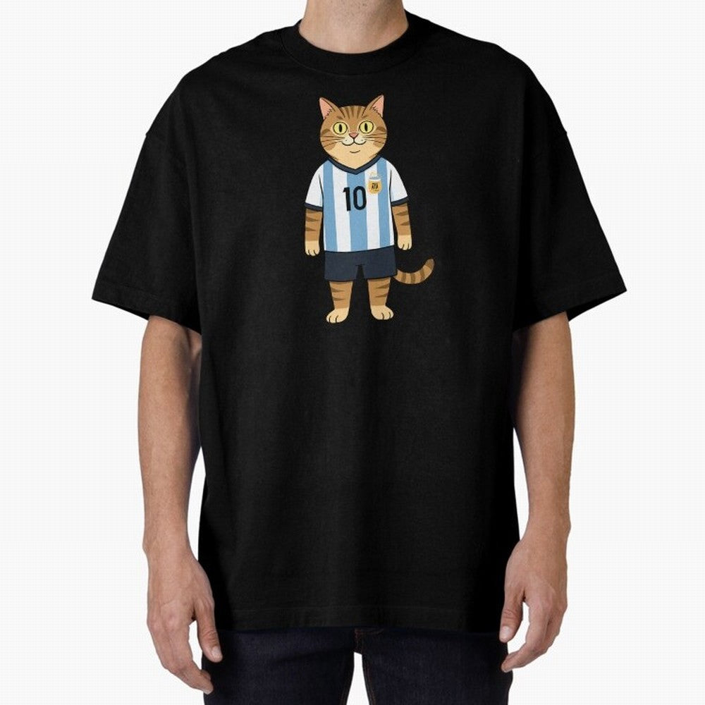 Lionel the Soccer Cat Oversized T-Shirt Fuel Your Fan Pride for the FIFA World Cup 2026 Journey through Neymar Highlights, Brazil Pride, Global Supporter Spirit, Legendary Goals, National Colors and Tournament Celebration; Perfect for Fans,