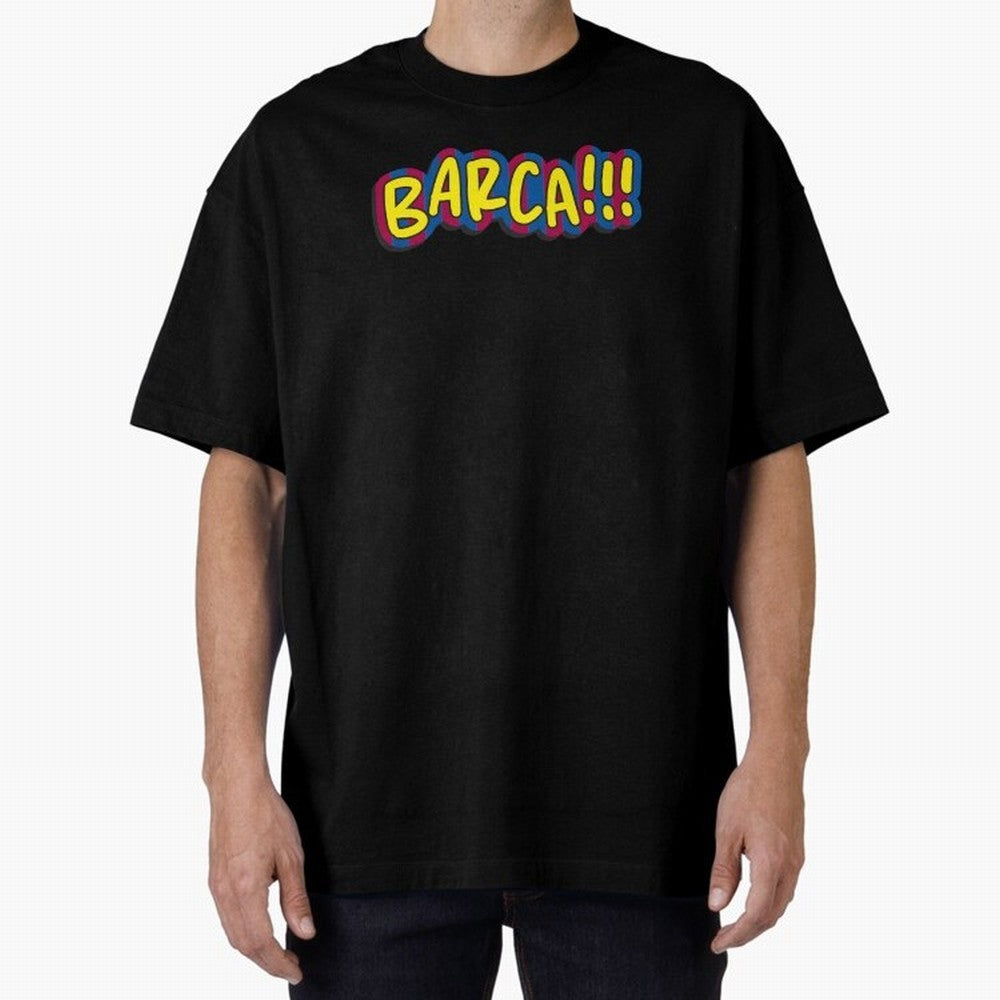 FC Barcelona Barca Oversized T-Shirt Show Match Day Excitement for FIFA World Cup 2026 USA Canada Mexico Featuring Messi, CR7 and Mbappe, Portugal Energy, Soccer Culture, Superstar Moments, National Team Dreams and Competitive Fire; Great for Watch