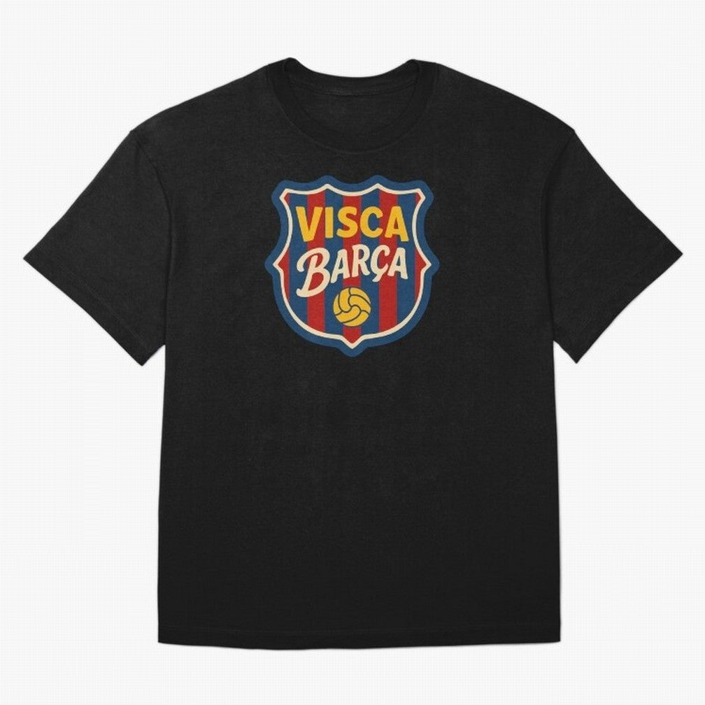 FC Barcelona Visca Barca Badge Classic T-Shirt Bring a Champion Mindset to the FIFA World Cup 2026 USA Canada Mexico Journey through Messi and Cristiano Ronaldo Highlights, France Pride, Retro Football Energy, Iconic Rivalries, Trophy Chase Drama
