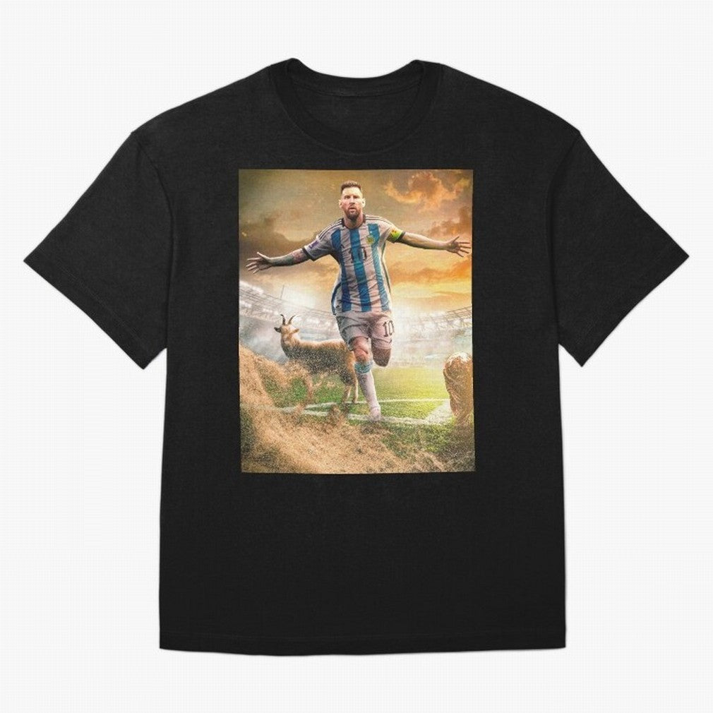 Messi: The Undisputed GOAT Classic T-Shirt Show Love for Legendary Goals in FIFA World Cup 2026 Featuring Cristiano Ronaldo, Argentina Energy, Championship Spirit, Famous Goals, Roaring Crowds and International Football Unity; Perfect for Fans,