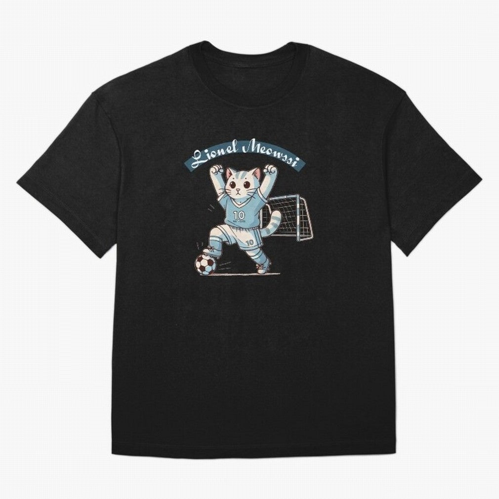 Lionel Meowssi Oversized T-Shirt Make Your Look Match Match Day Hype around FIFA World Cup 2026 USA Canada Mexico, CR7 and Messi, England and Germany, Stadium Chants, National Pride, Trophy Dreams and Unforgettable Football Memories; Great for