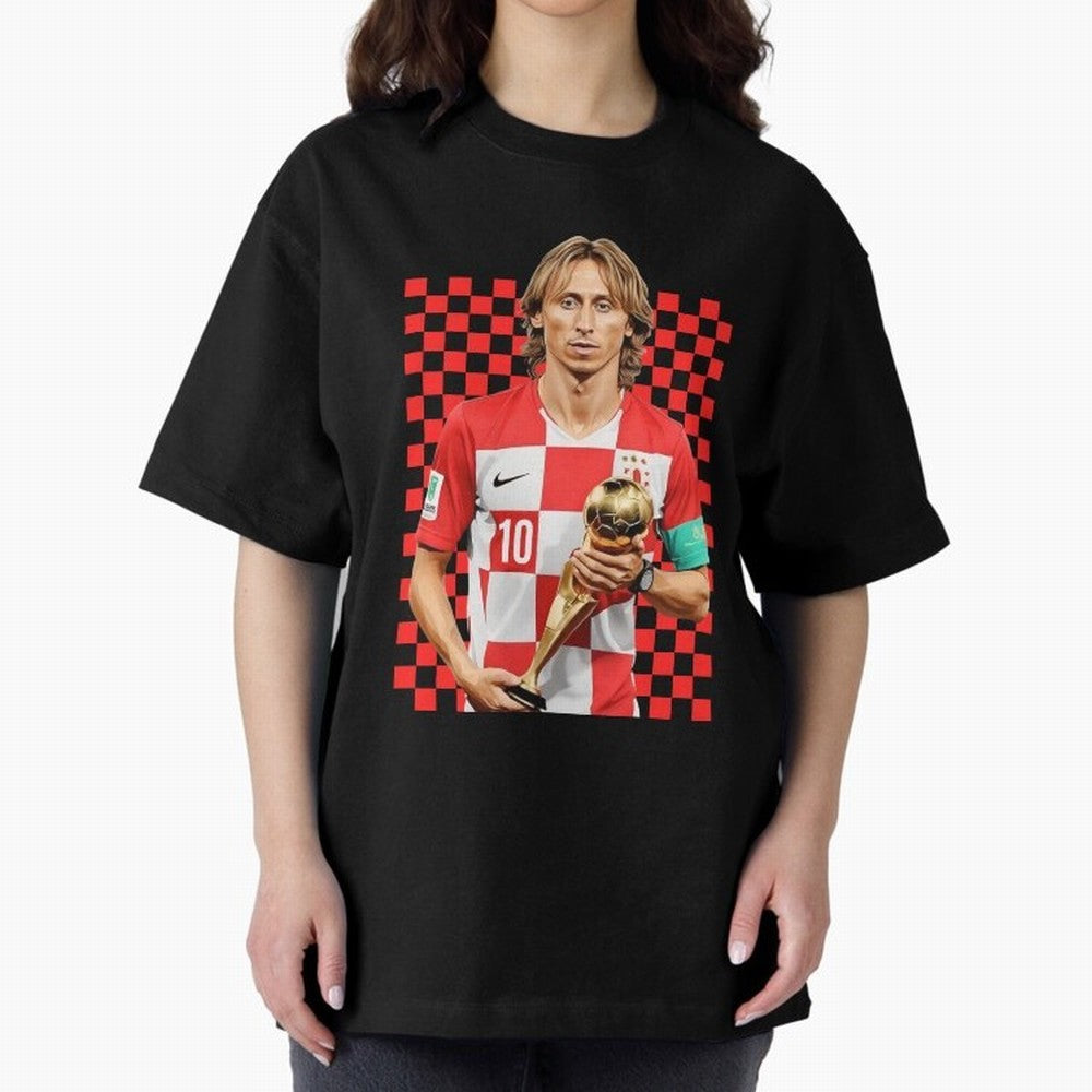 Luka Modric Ballon d'Or Graphic Essential T-Shirt Bring a Vintage Feel to FIFA World Cup 2026 Group Stage for Fans of Messi, CR7 and Mbappe and Argentina and Brazil, Bringing Champion Mindset, Group Stage Buzz, Knockout Tension and Passionate Fan