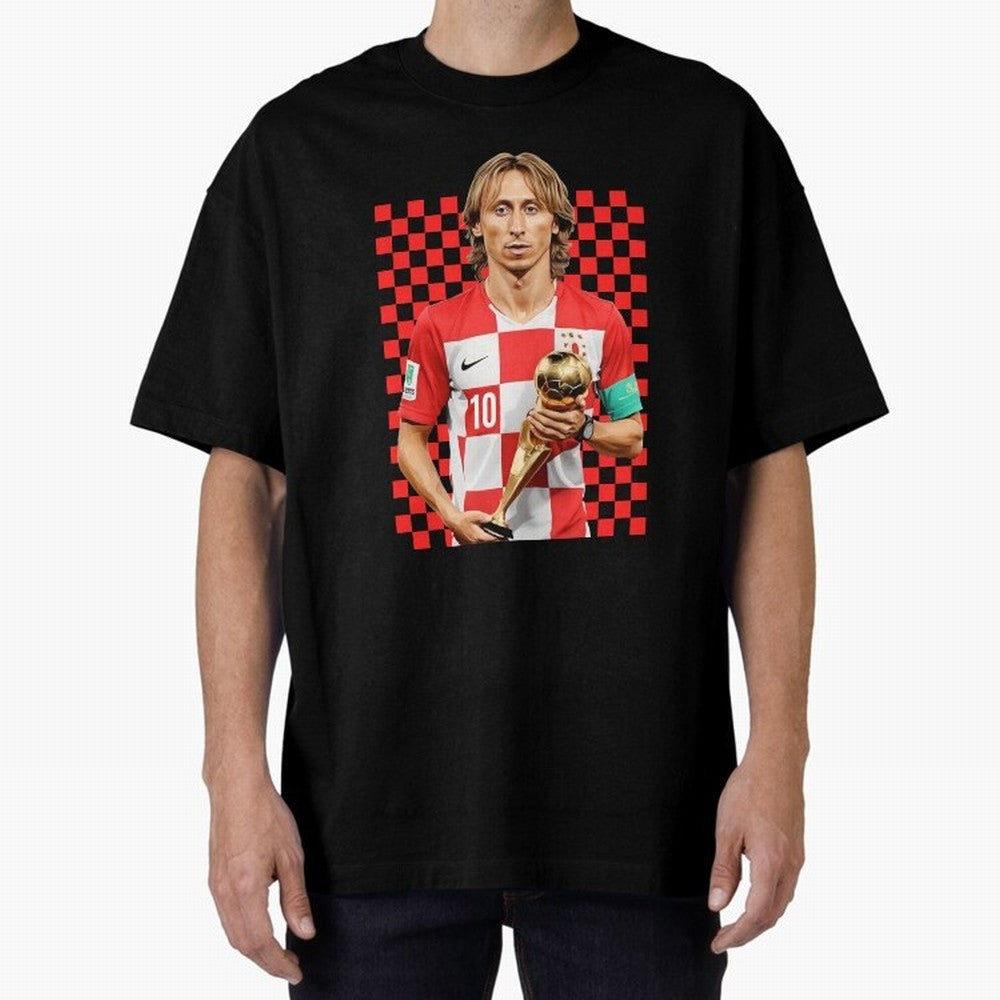 Luka Modric Ballon d'Or Graphic Essential T-Shirt Bring a Vintage Feel to FIFA World Cup 2026 Group Stage for Fans of Messi, CR7 and Mbappe and Argentina and Brazil, Bringing Champion Mindset, Group Stage Buzz, Knockout Tension and Passionate Fan