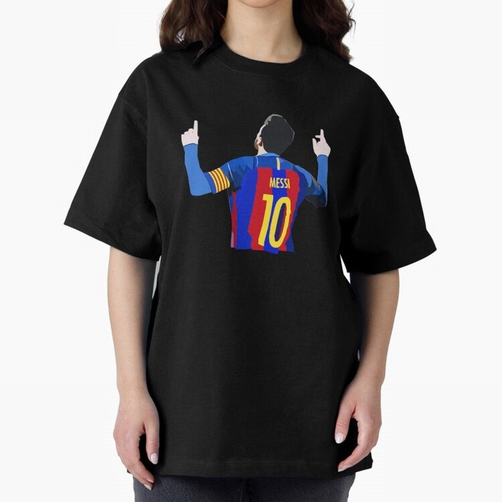 Lionel Messi vector art Oversized T-Shirt Bring Global Tournament Vibes to Match Day Hype around FIFA World Cup 2026, Messi and Cristiano Ronaldo, Argentina, France and Brazil, Fan Favorite Moments, National Team Passion, Big Match Drama and Soccer